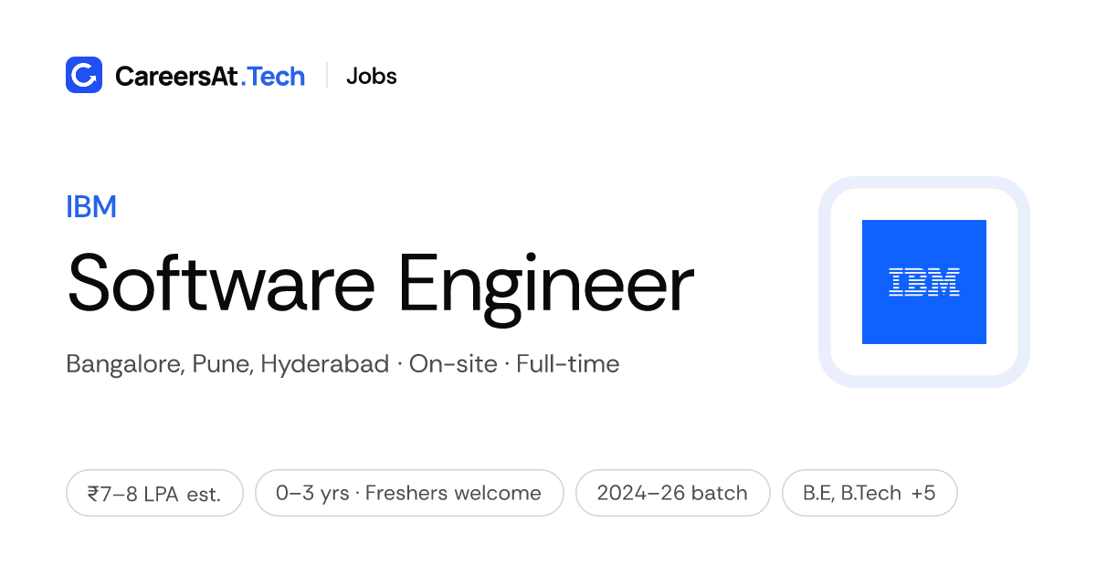 Software Engineer at IBM for Freshers | CareersAt.Tech
